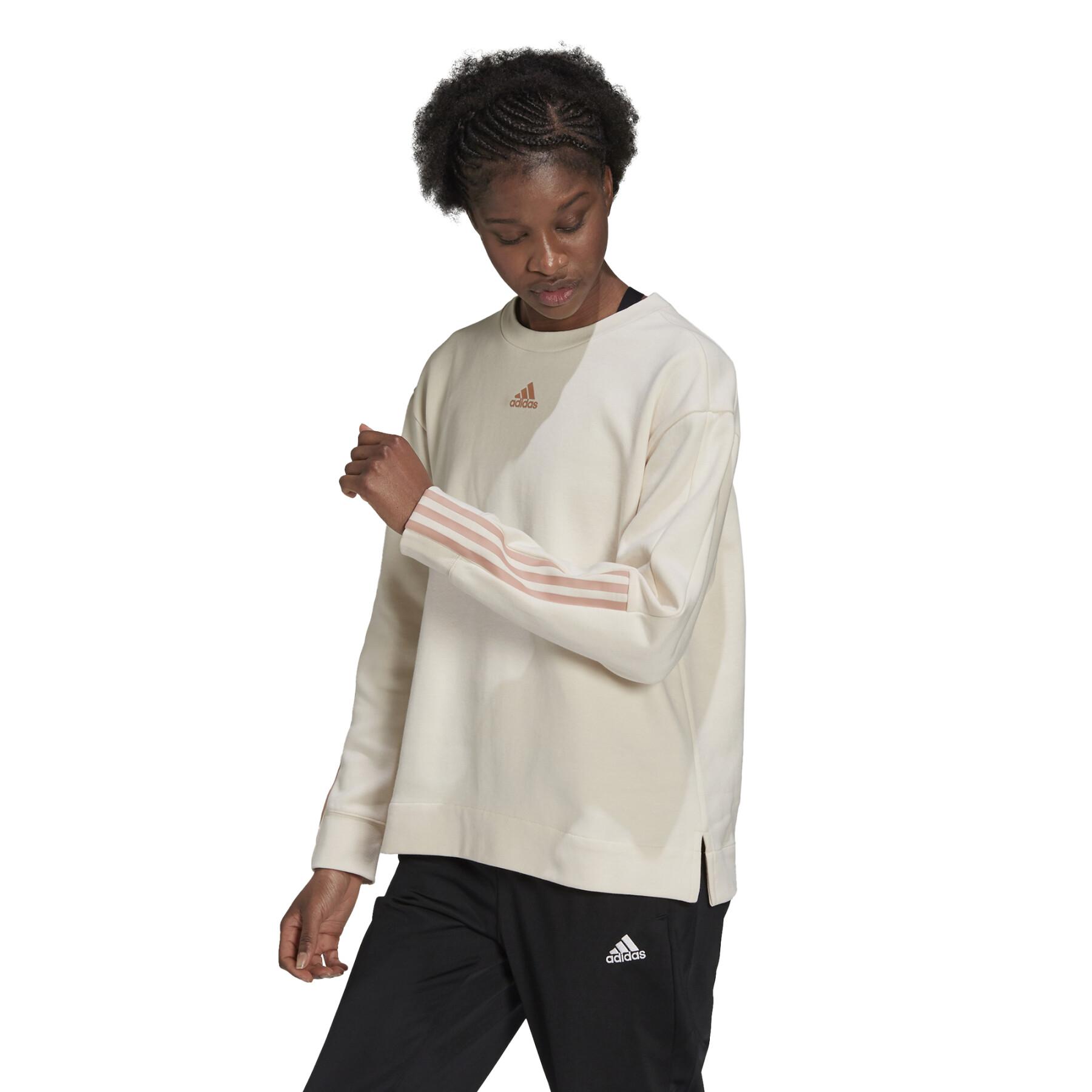 Damska bluza z okrągłym dekoltem adidas Essentials Relaxed 3-Stripes