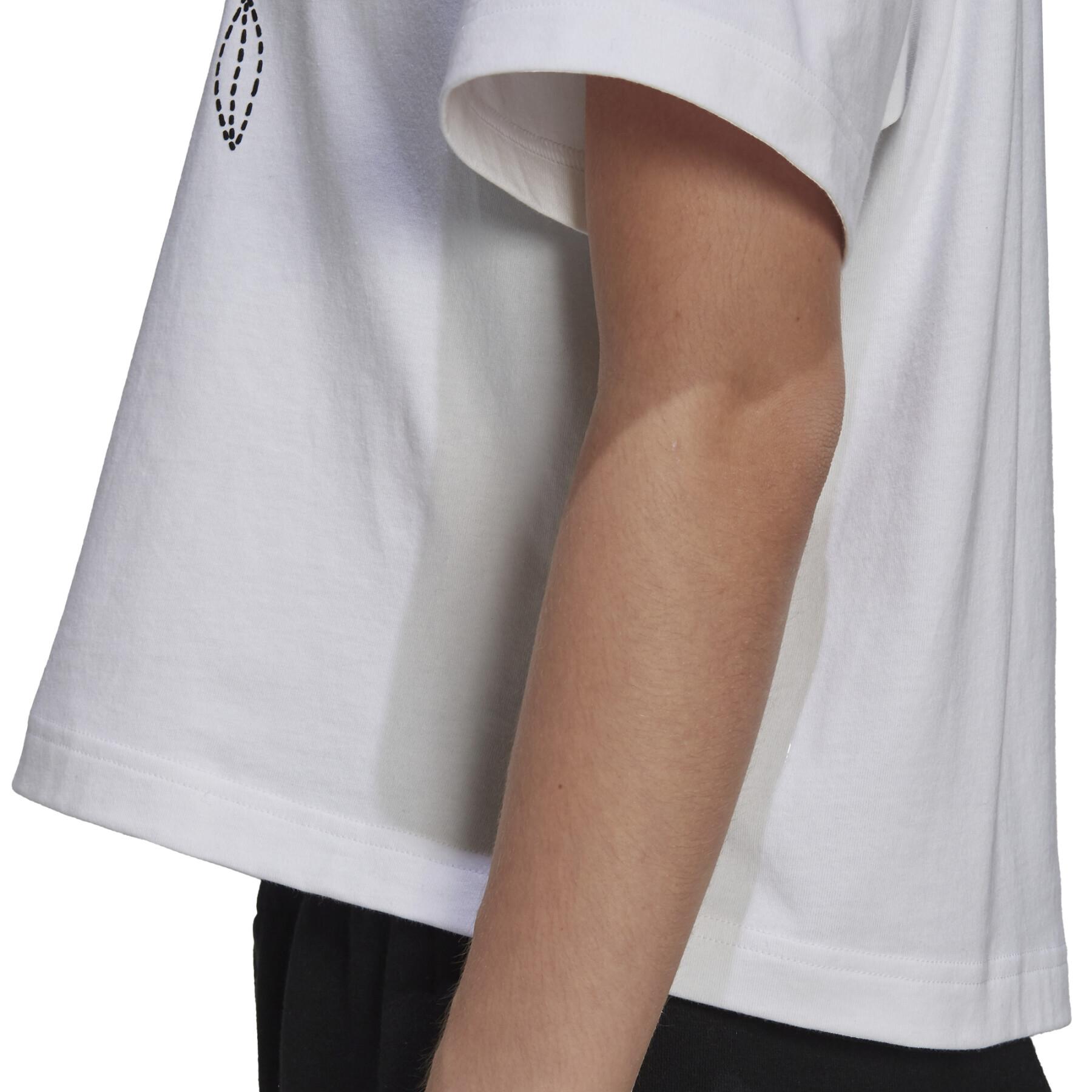 Koszulka damska adidas X Farrio Print Boyfriend Cropped Coton Logo